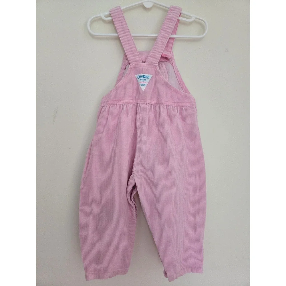 Vintage OshKosh B'gosh Pink Corduroy Overalls Toddler 24 Months Made in USA